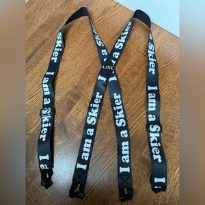 LINE I Am A Skier Ski Suspenders Snowpants Sporty Activewear Outdoor Snow Winter